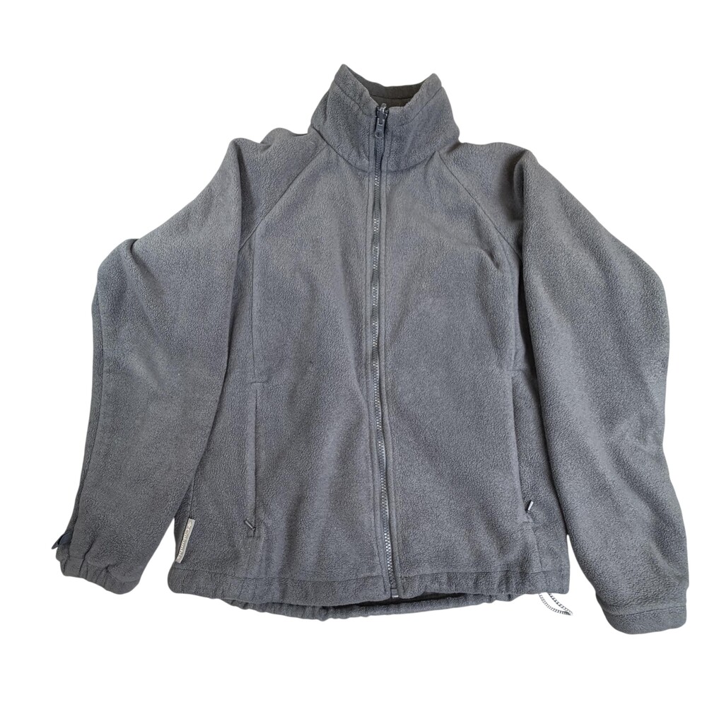 Columbia Fleece Jacket Womens Small Gray Interchange Full Zip Pockets Outdoor